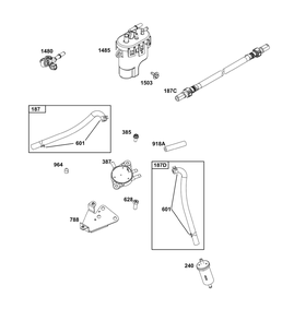 Fuel Supply Group Diagram and Parts List for 38E347-0014-B5 200000 - 399999 Briggs and Stratton Engine